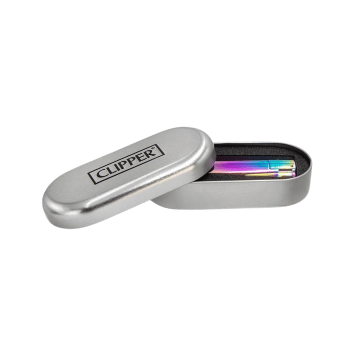Clipper Jetflame Icy Rainbow Feuerzeug in Metallbox