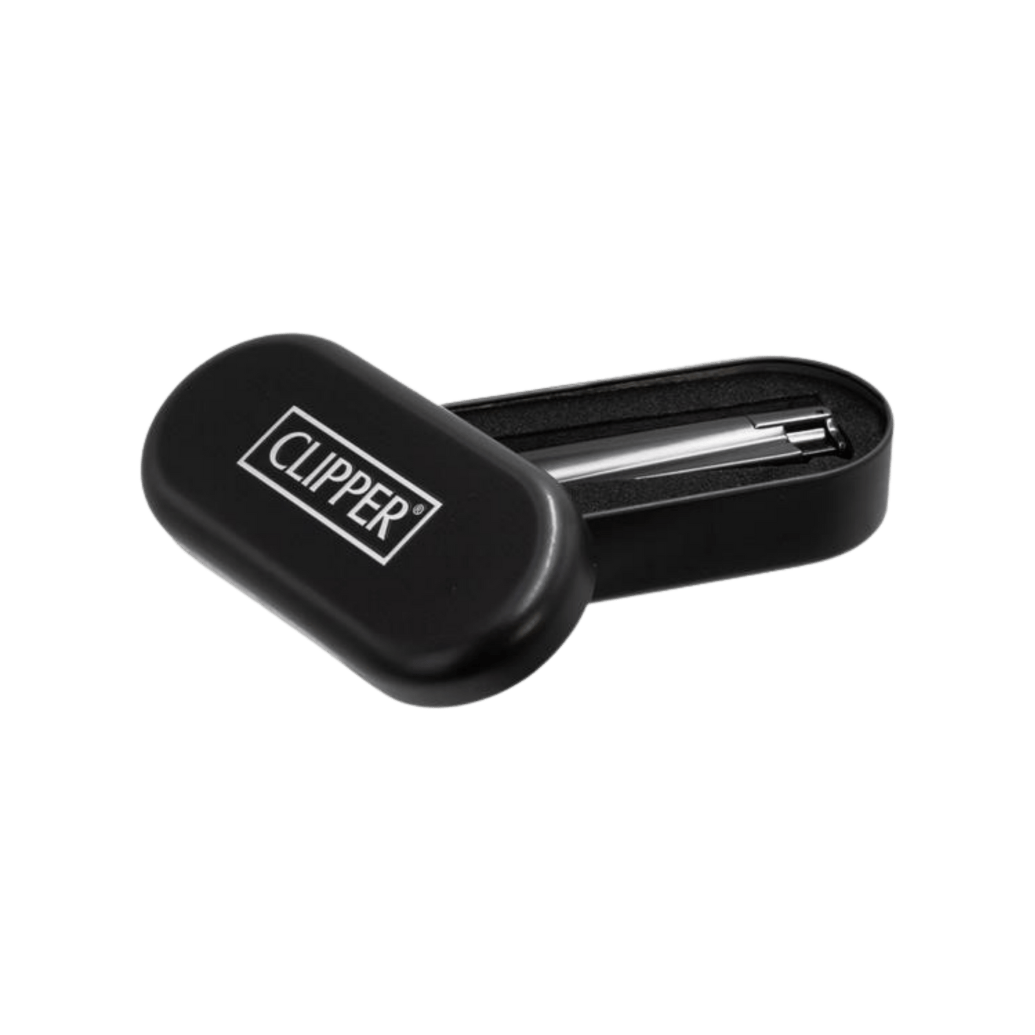 Clipper Jetflame Matt Black Feuerzeug in Metallbox