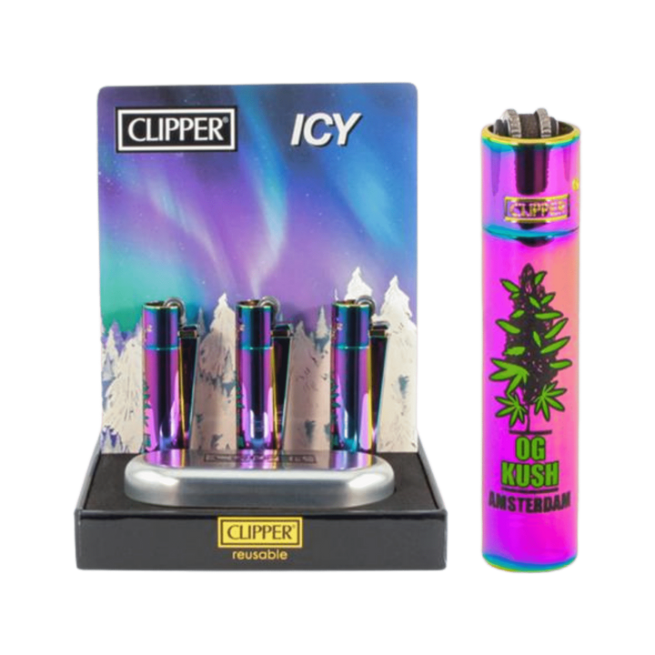 Clipper Metal Icy Amsterdam OG Kush Metall Feuerzeug