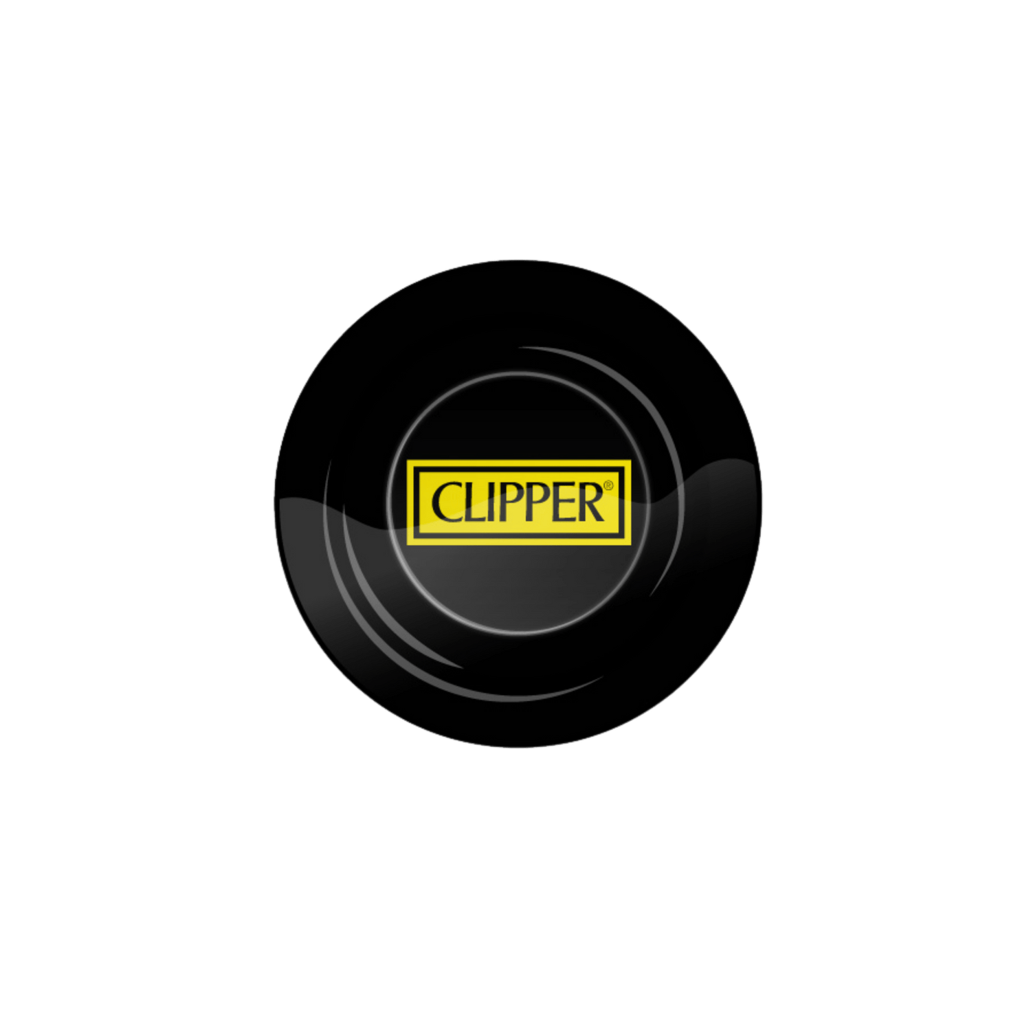 Schwarzer Clipper Metall-Aschenbecher Ø 135 mm mit Logo