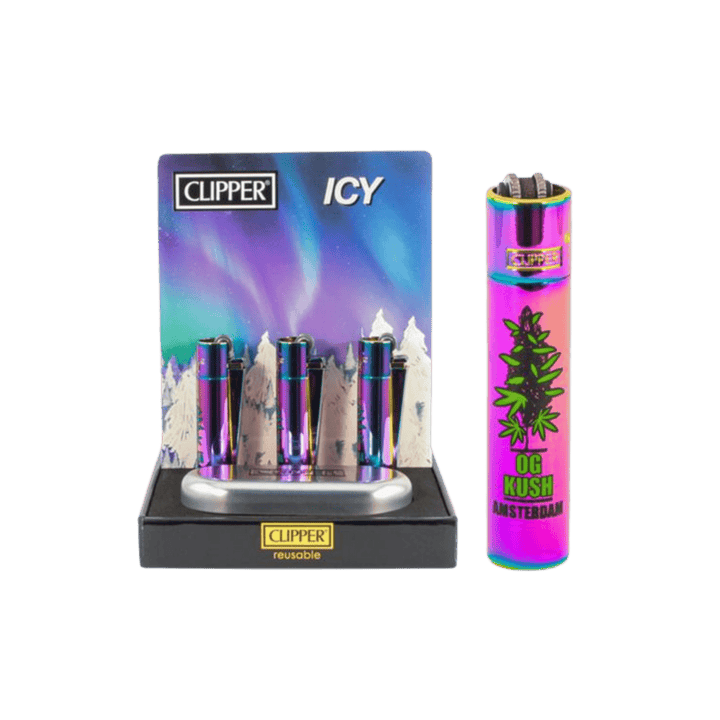 Clipper Metal Icy Amsterdam OG Kush Metall Feuerzeug