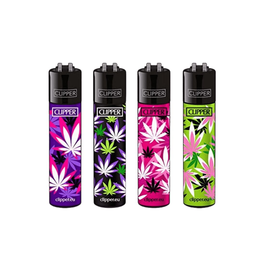 Clipper Pink Hemp Leaves Feuerzeuge im 4er Set