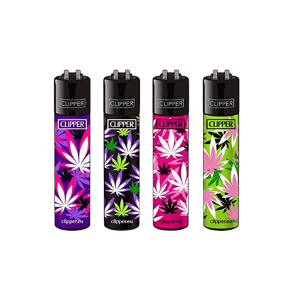 Clipper Pink Hemp Leaves Feuerzeuge im 4er Set
