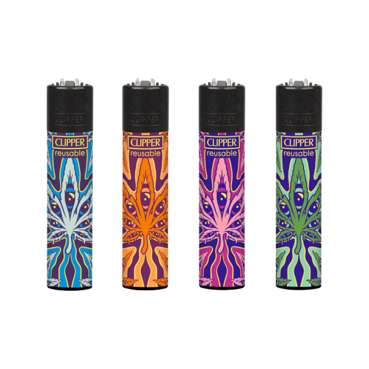 Clipper Feuerzeug Psychedelic Leaf, Display mit 48 Stück