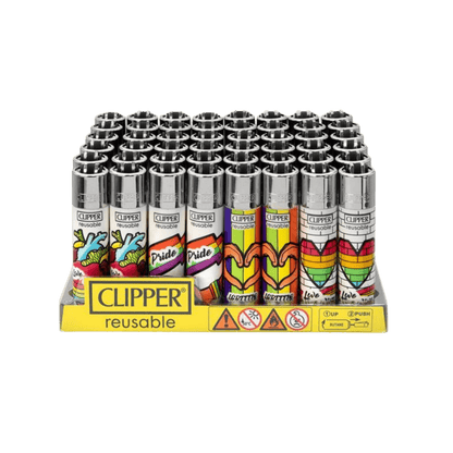 Clipper Rainbow Pride Display mit 48 Feuerzeugen