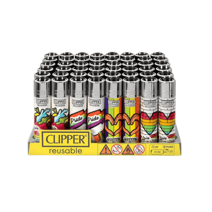 Clipper Rainbow Pride Display mit 48 Feuerzeugen