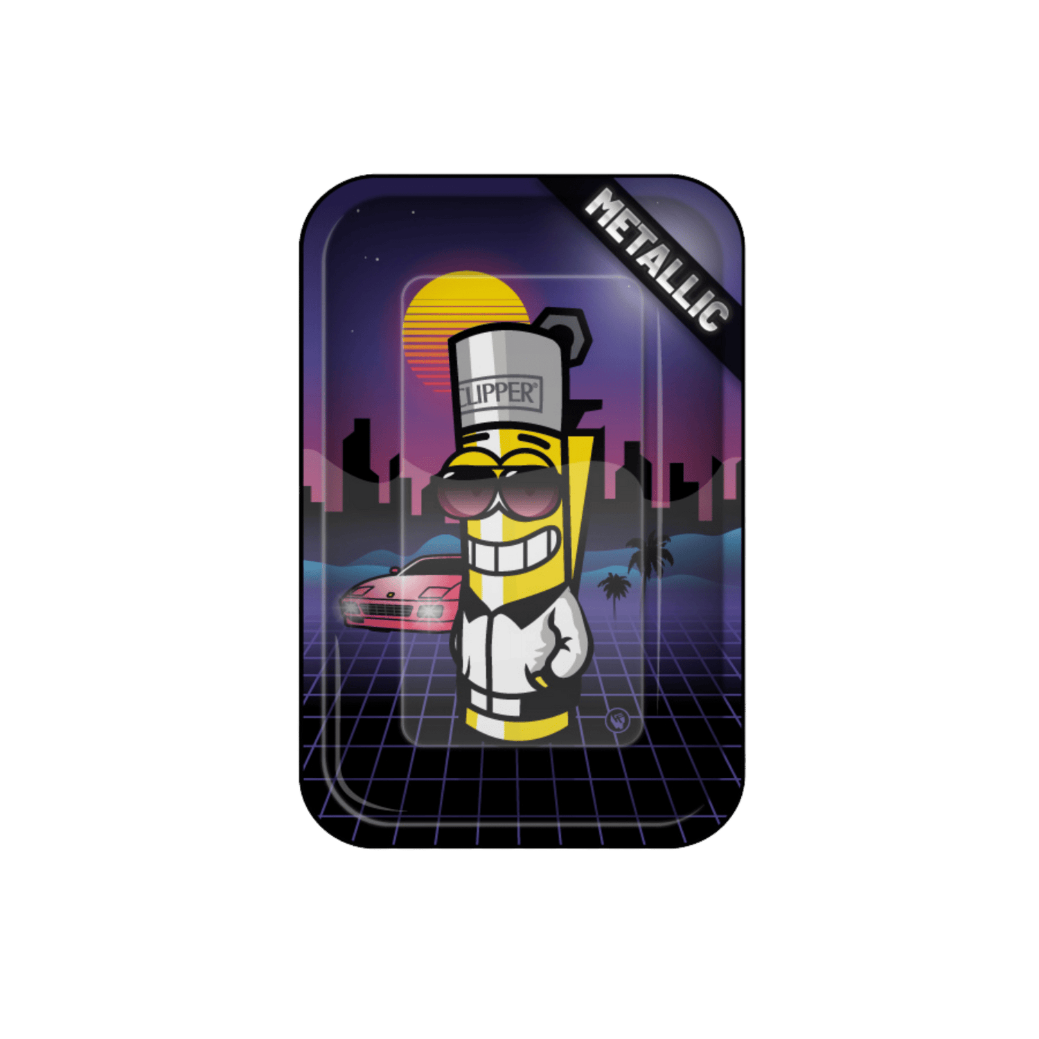 Clipper Rolling Tray Clipperman Retrowave, Metall 27,5×17,5 cm