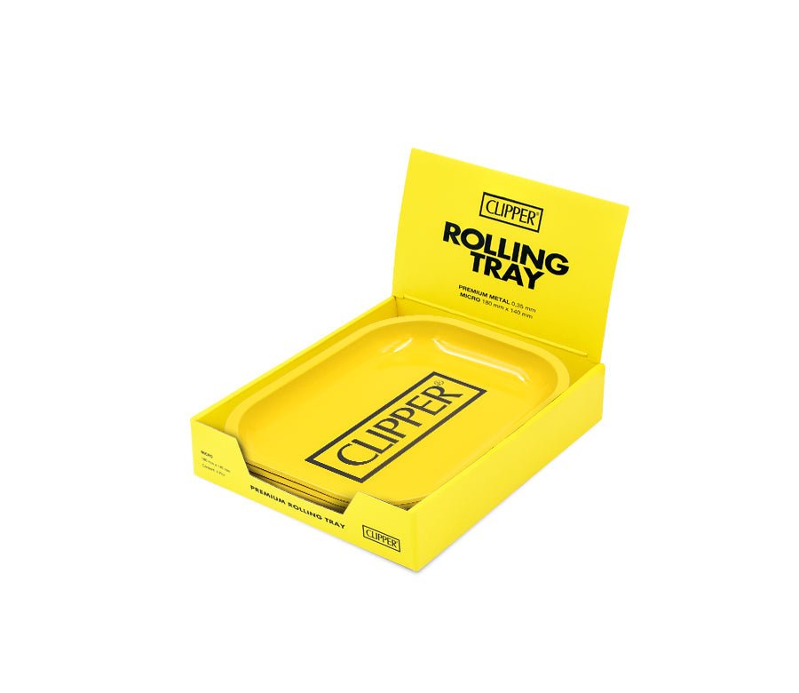 Clipper Rolling Tray Logo Gelb Display mit ca. 6 Trays