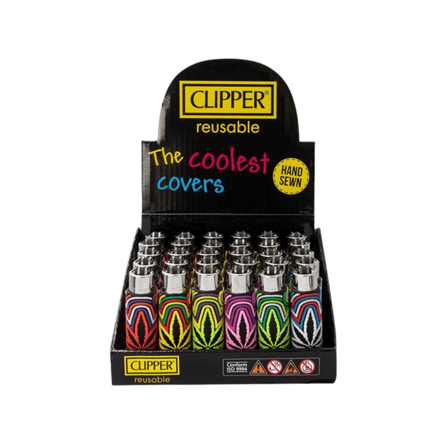 Clipper Silikon Cover Circle Leaves Display mit 30 Feuerzeugen