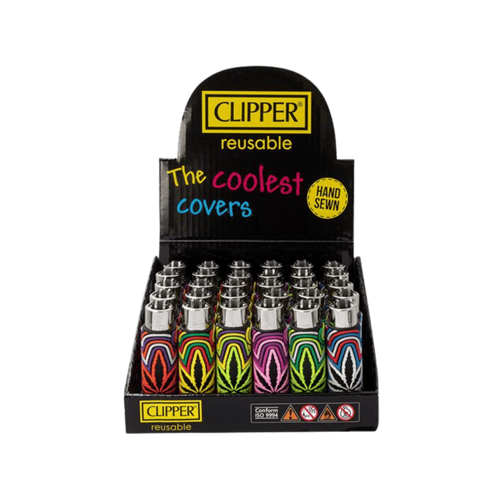 Clipper Silikon Cover Circle Leaves Display mit 30 Feuerzeugen