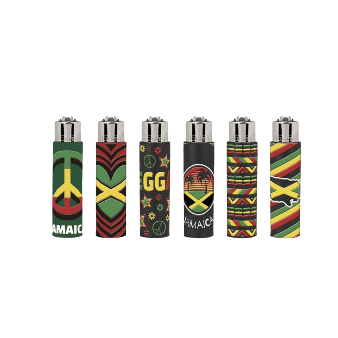 Clipper Silikon Cover Hello Jamaica Feuerzeuge im 6er-Set