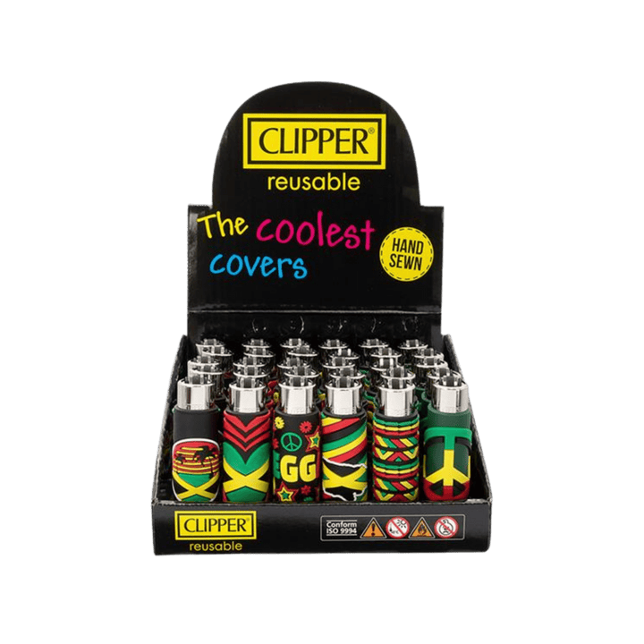 Clipper Silikon Cover Hello Jamaica Display mit 30 Feuerzeugen
