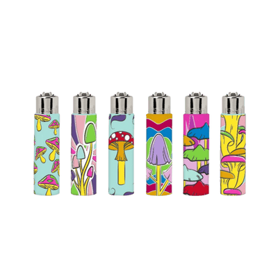 Clipper Silikon Cover Magic Mushrooms Feuerzeuge im 6er-Set