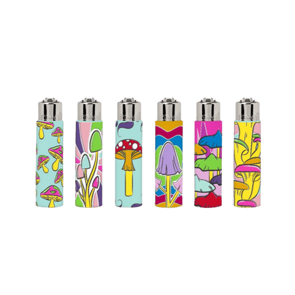 Clipper Silikon Cover Magic Mushrooms Feuerzeuge im 6er-Set