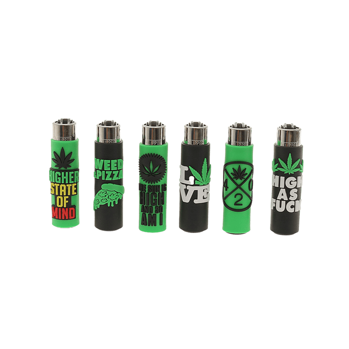 Clipper Silikon Cover Weed Statements Feuerzeuge im 6er-Set