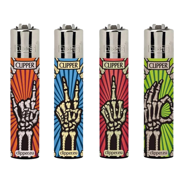 Clipper Skeleton Fingers Feuerzeuge im 4er-Set