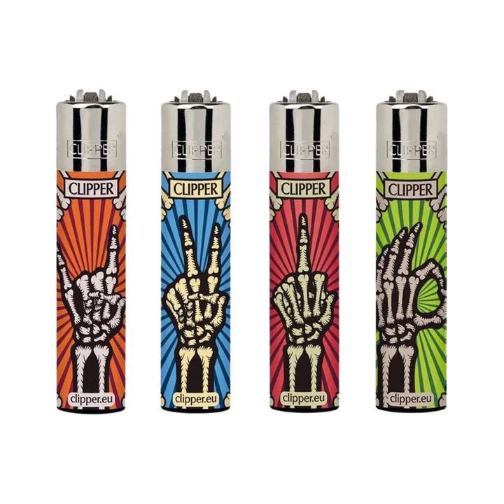 Clipper Skeleton Fingers Feuerzeuge im 4er-Set