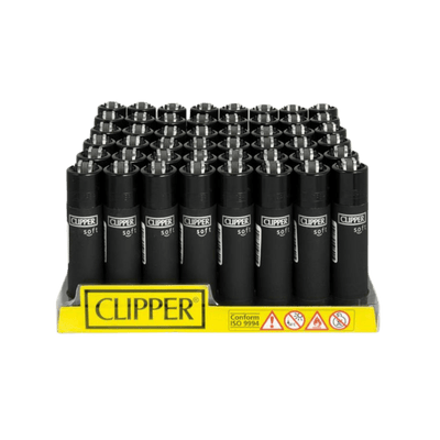 Clipper Soft Black Feuerzeug Display mit 48 Stück