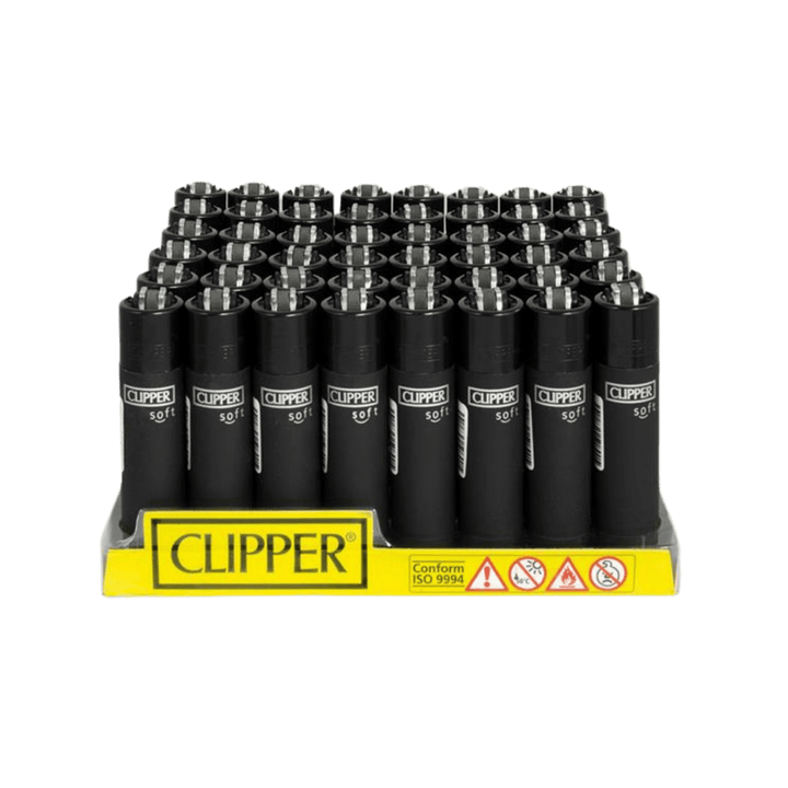 Clipper Soft Black Feuerzeug Display mit 48 Stück
