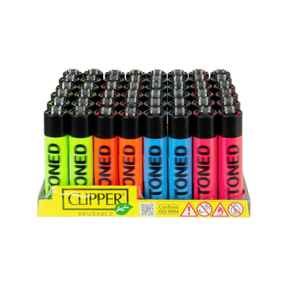 Clipper STONED Blurry Fluo Display mit 48 Feuerzeugen