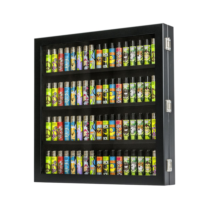 Clipper Vitrine leer für 72 Feuerzeuge in Schwarz, 42 x 42 cm