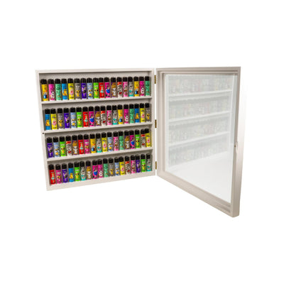 Clipper Vitrine leer in Weiss für 72 Feuerzeuge, 42 x 42 cm