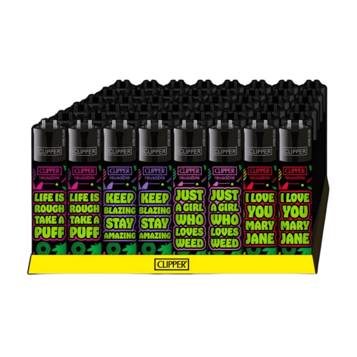 Clipper Weed Statements #8 Display mit 48 Feuerzeugen