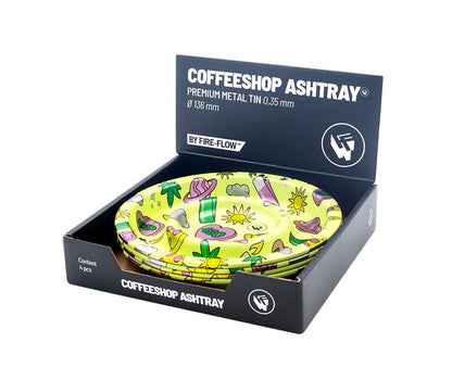 Display mit 4 Metall Aschenbechern Coffeeshop 420 Pattern