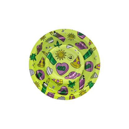 Metall Aschenbecher Ø 136 mm Coffeeshop 420 Pattern