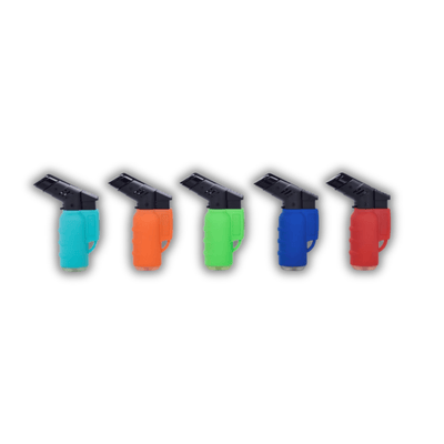 Color Clap Jetflame Feuerzeug mit Schutzklappe, blaue Flamme