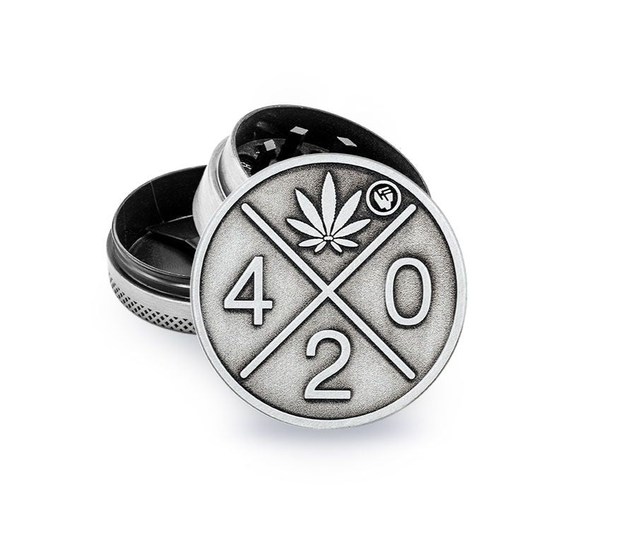 FireFlow Metall-Grinder «420» Silver 4 cm 3-teilig (6 Stk.)