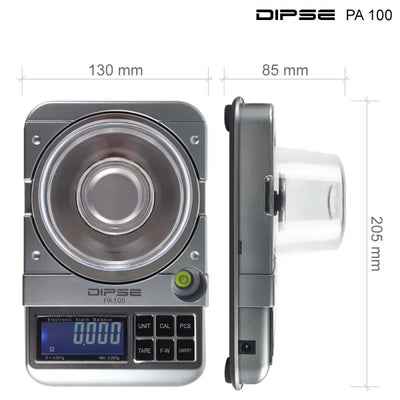 Dipse PA1000 Digitalwaage mit Zubehör und Prüfgewicht