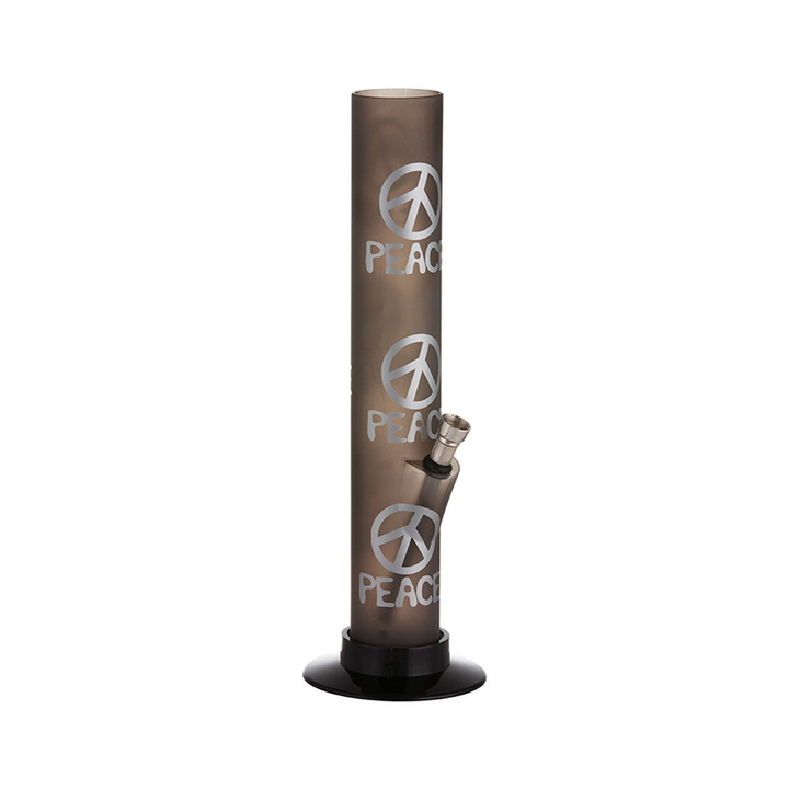 Dreamliner Acrylbong Peace in Schwarz, 33 cm – Bong aus Acryl mit Peace-Motiv
