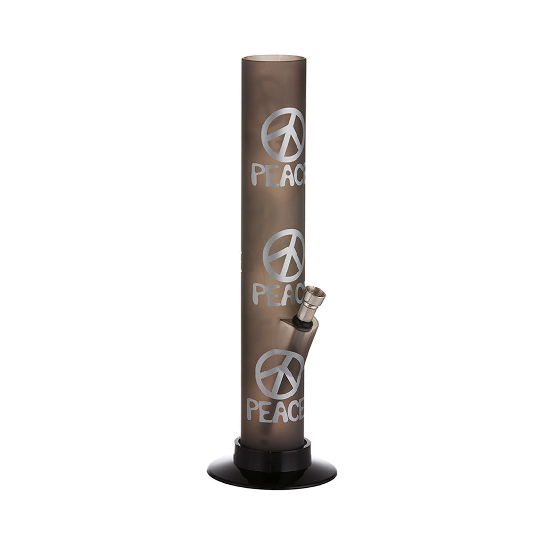 Dreamliner Acrylbong Peace in Schwarz, 33 cm – Bong aus Acryl mit Peace-Motiv