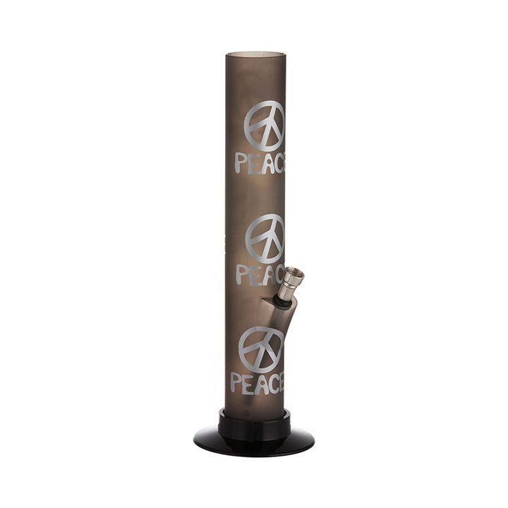 Dreamliner Acrylbong Peace in Schwarz, 33 cm – Bong aus Acryl mit Peace-Motiv
