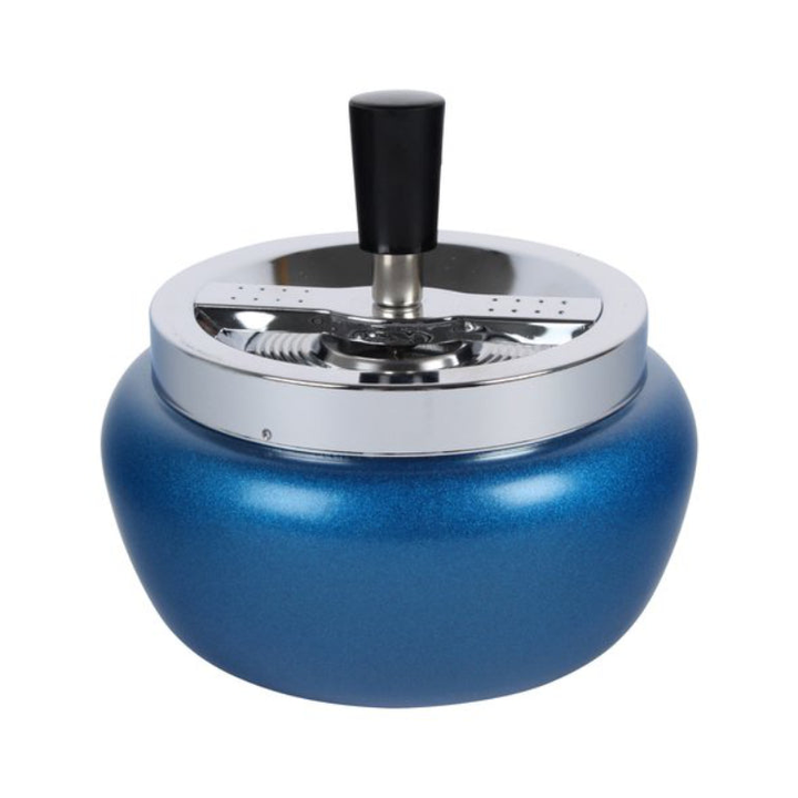 Drehaschenbecher in Blau metallic, 11 cm Durchmesser