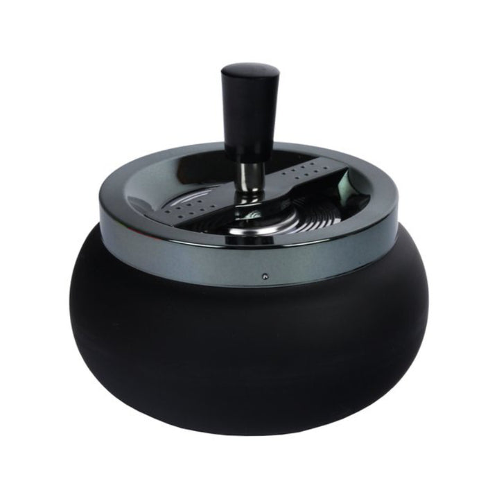 Drehaschenbecher in Schwarz, 13 cm Durchmesser