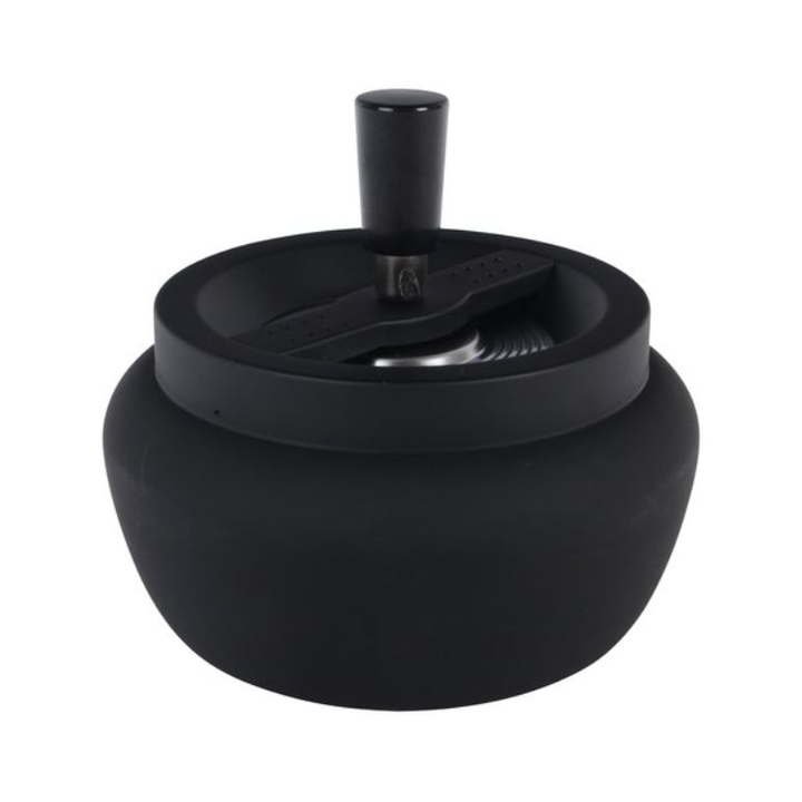 Drehaschenbecher in Schwarz matt, 11 cm Durchmesser