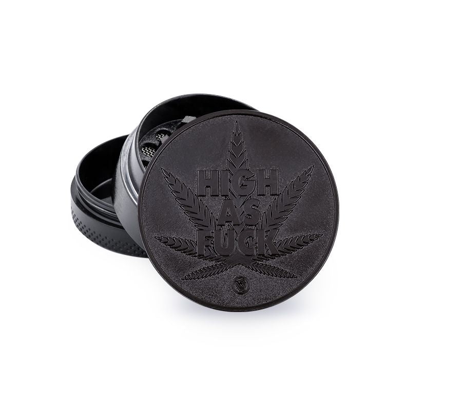 FireFlow Metall-Grinder «High As Fuck» Black 4 cm 3-teilig (6 Stk.)