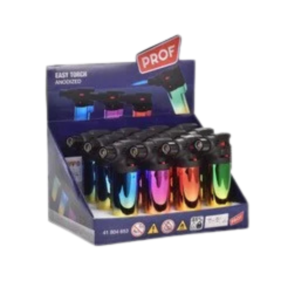 Easy Torch Metallic Jetflame Display mit 12 Feuerzeugen