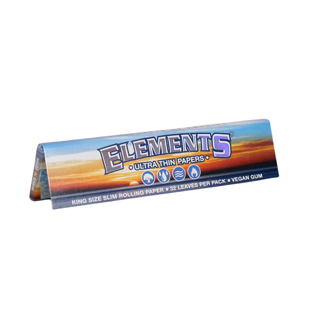 Elements Blue King Size Slim Papers Packung, 32 Blatt