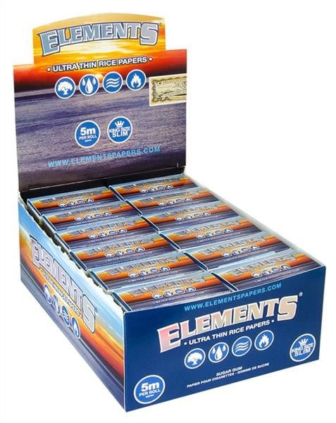 Elements Blue Rolls King Size Slim Display mit 24 Boxen