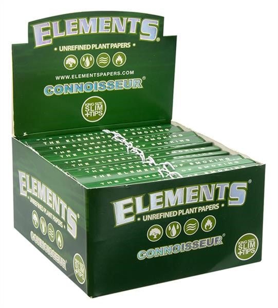 ELEMENTS - Connoisseur - Green - King Size Slim Papers + Tips kaufen bei rauchwerk.ch