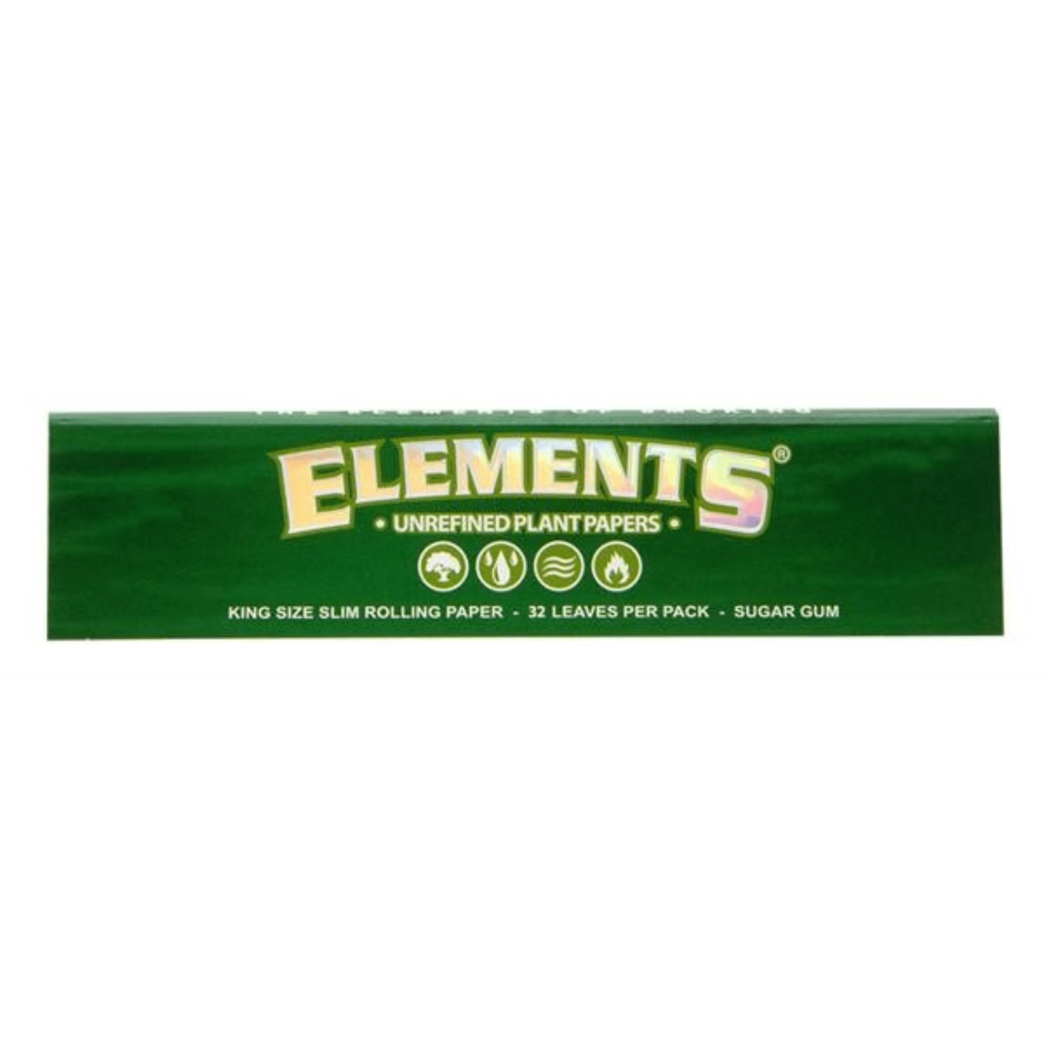 Elements Green King Size Slim Papers Packung, 32 Blättchen