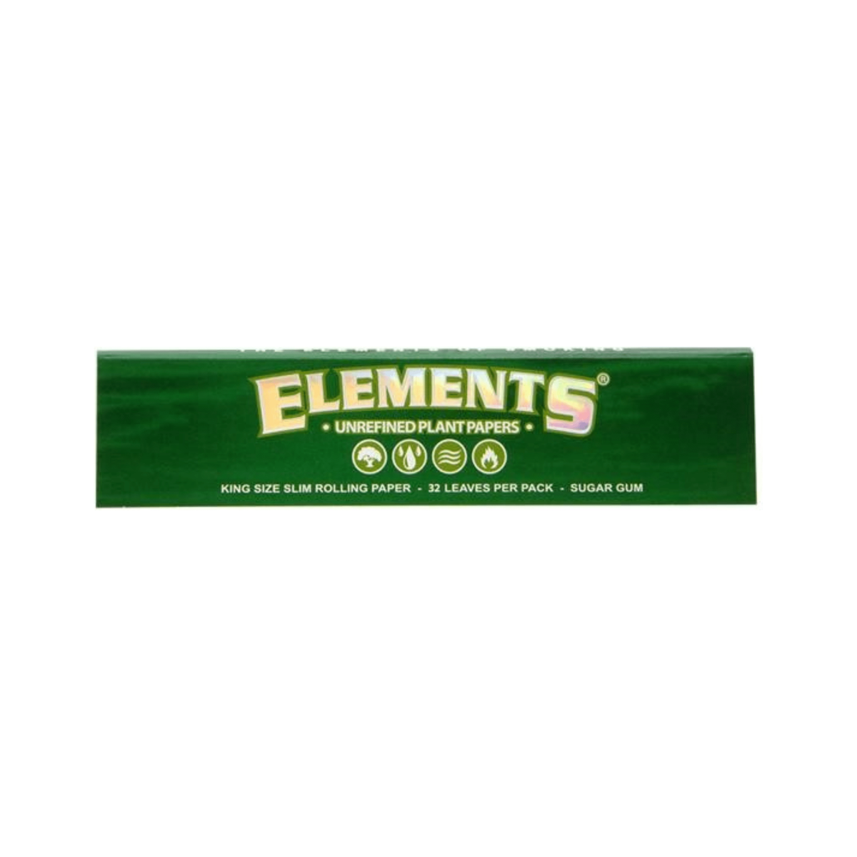 Elements Green King Size Slim Papers Packung, 32 Blättchen
