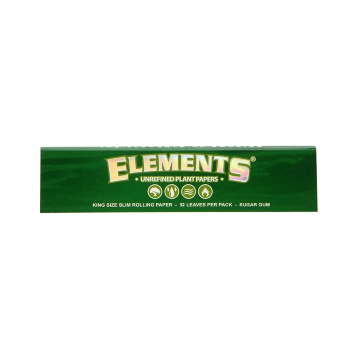 Elements Green King Size Slim Papers Packung, 32 Blättchen