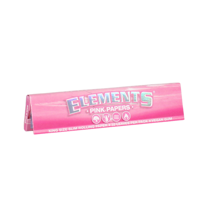 Elements Pink King Size Slim Papers Packung, 32 Blättchen