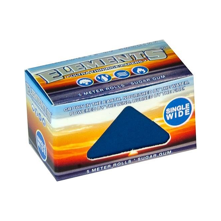 Geöffnete Elements Blue Rolls Box mit sichtbarem Rollpapier
