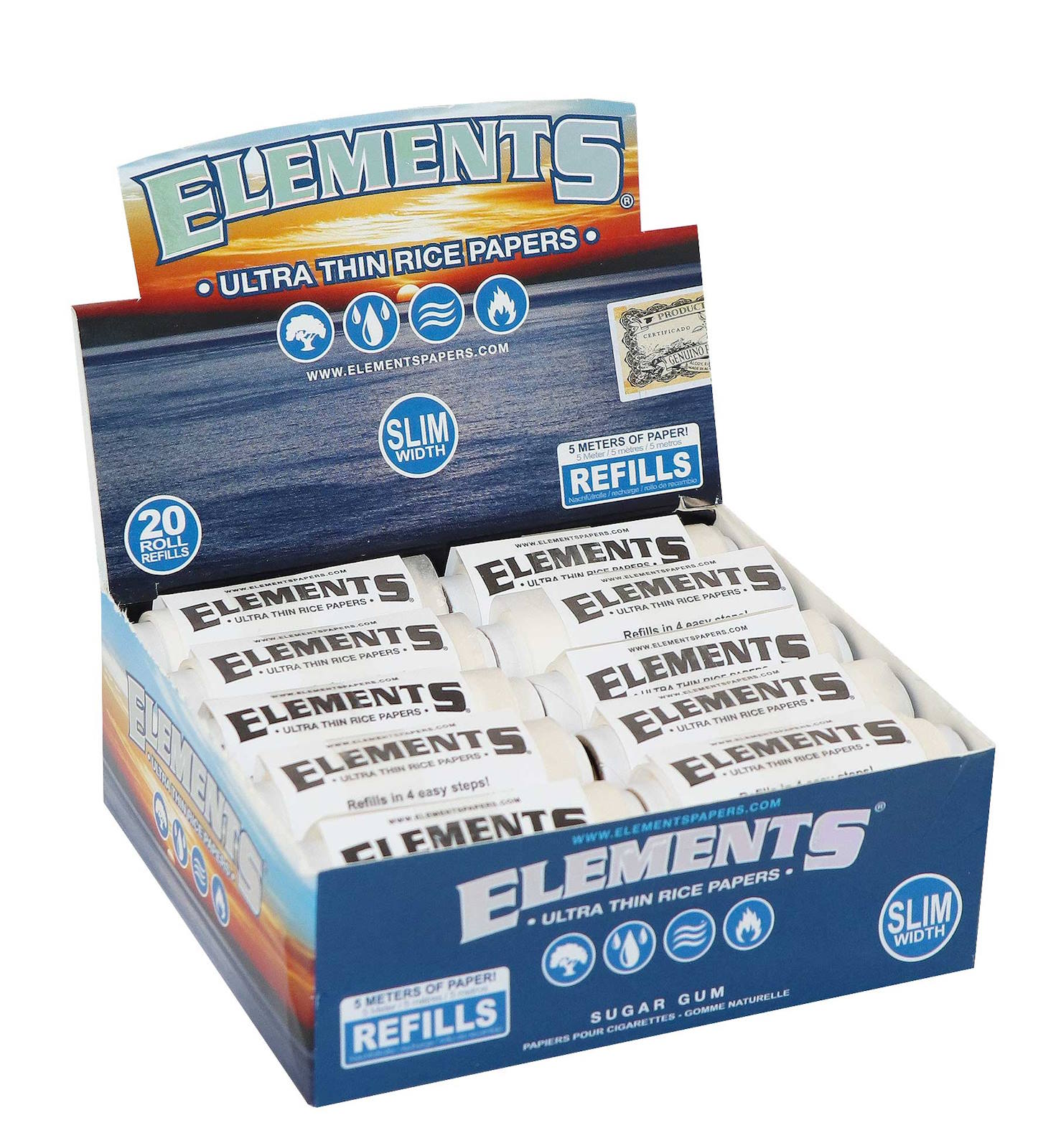 Elements Slim Rolls Refill Blättchen, 20 Stück