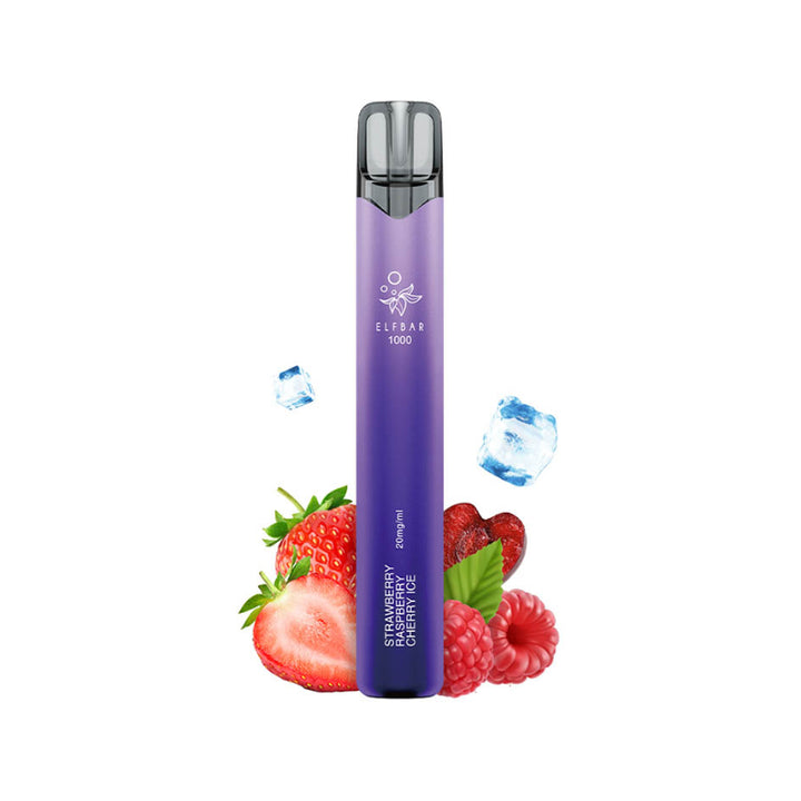 Elf Bar 1000 Strawberry Raspberry Cherry ICE – Einweg-E-Zigarette, 20 mg/ml